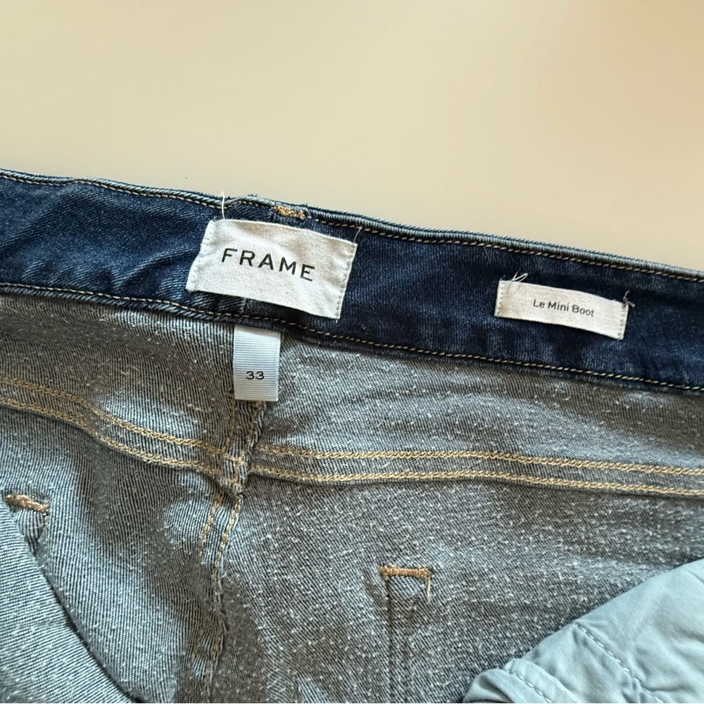 Frame Denim Women's Boot Cut Jeans in Dark Blue 11” rise - Picture 5 of 11